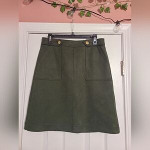 LOFT A-Line Skirt in Forest Green